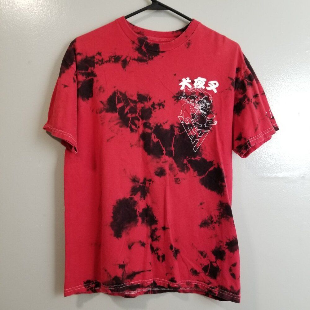 Hypland x Inuyasha Red Tie Dye Men's Japanese Anime T-shirt M